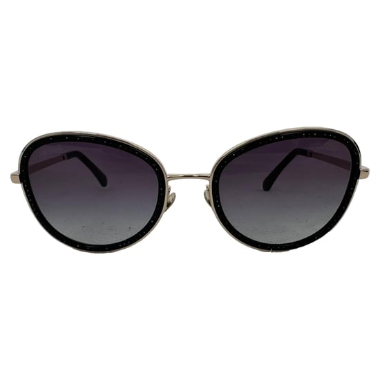 Chanel Gradient-Kristall-Rundbrille aus schwarzem Metall - Image 1