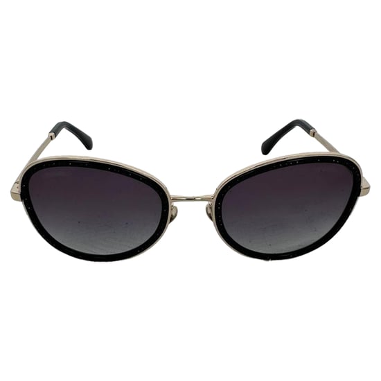 Chanel Gradient-Kristall-Rundbrille aus schwarzem Metall - Image 2