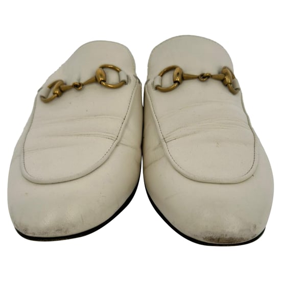 Gucci Horsebit Akzent Pantoletten aus weißem Leder - Image 2