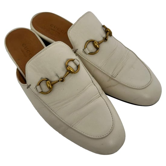 Gucci Horsebit Akzent Pantoletten aus weißem Leder - Image 4