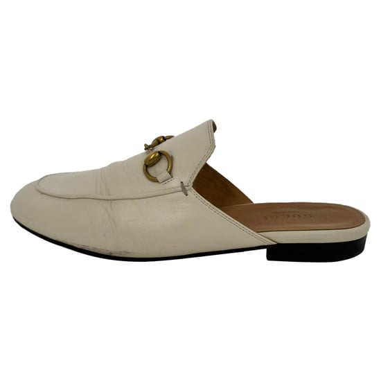 Gucci Horsebit Akzent Pantoletten aus weißem Leder - Image 6
