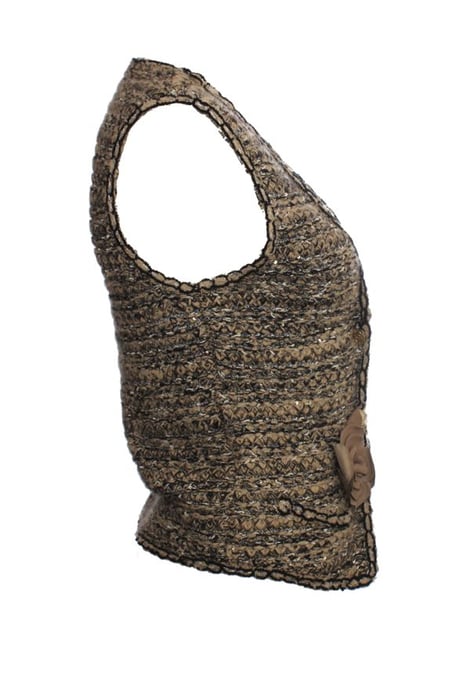Chanel, hellbraune Bouclé-Weste mit goldenen Knöpfen - Image 5