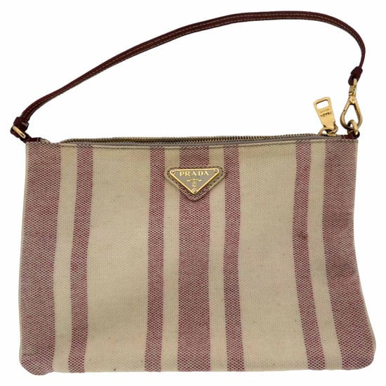 Prada Gestreifter Dreieckslogo-Beutel aus mehrfarbigem Canvas - Image 2