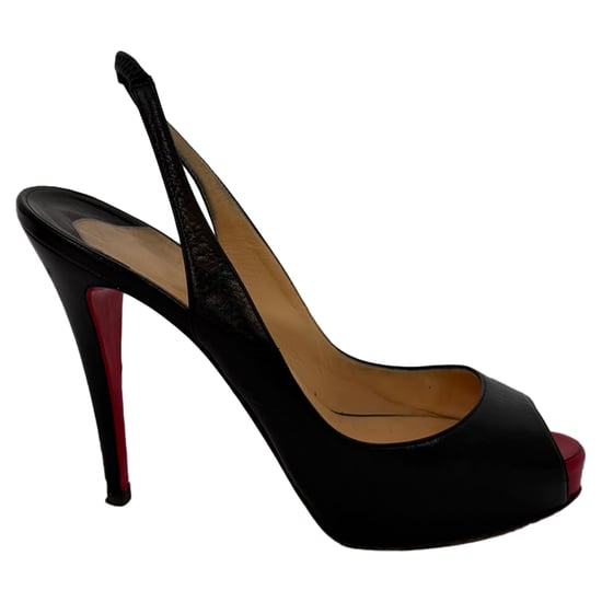 Christian Louboutin No Prive Slingback-Pumps aus schwarzem Leder - Image 1