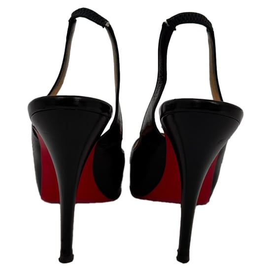 Christian Louboutin No Prive Slingback-Pumps aus schwarzem Leder - Image 3