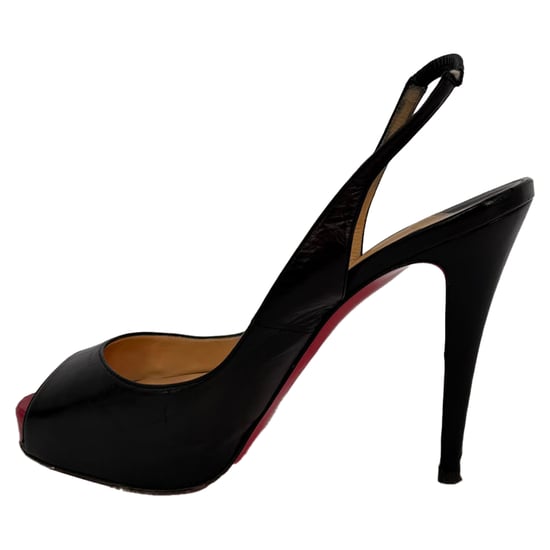 Christian Louboutin No Prive Slingback-Pumps aus schwarzem Leder - Image 4