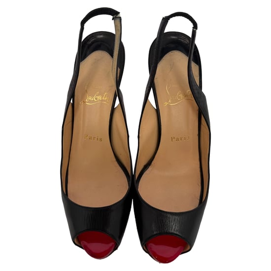 Christian Louboutin No Prive Slingback-Pumps aus schwarzem Leder - Image 6