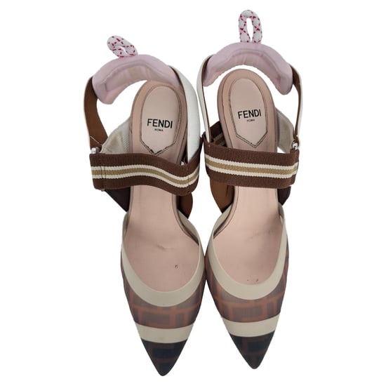 Fendi Mesh Colibri Pumps aus braunem Nylon - Image 5