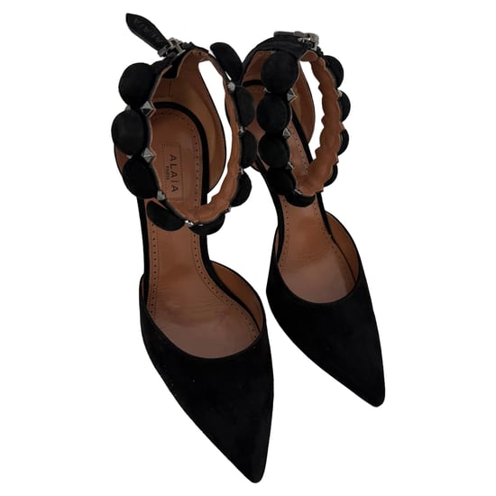 Alaïa Bombe 90 Sandalen aus schwarzem Wildleder - Image 6