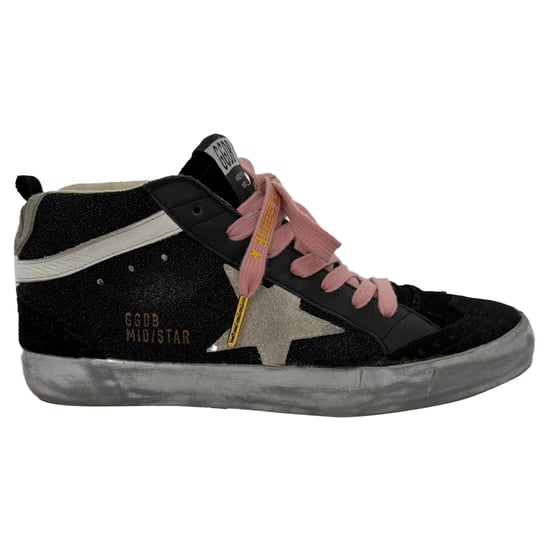 Golden Goose Mid-Star High-Top Sneaker aus schwarzem Wildleder - Image 1