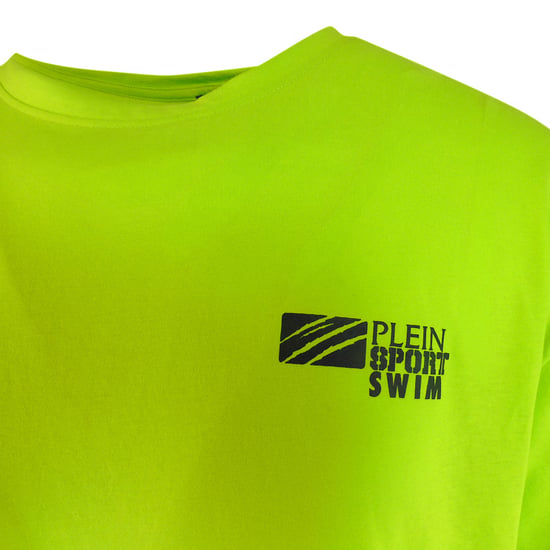 Basic Kurzarm Logo T-Shirt in Gelb - Image 4
