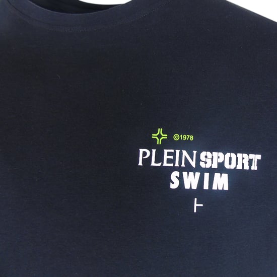 Schwimm T-Shirt mit kurzem Arm in Marineblau - Image 4