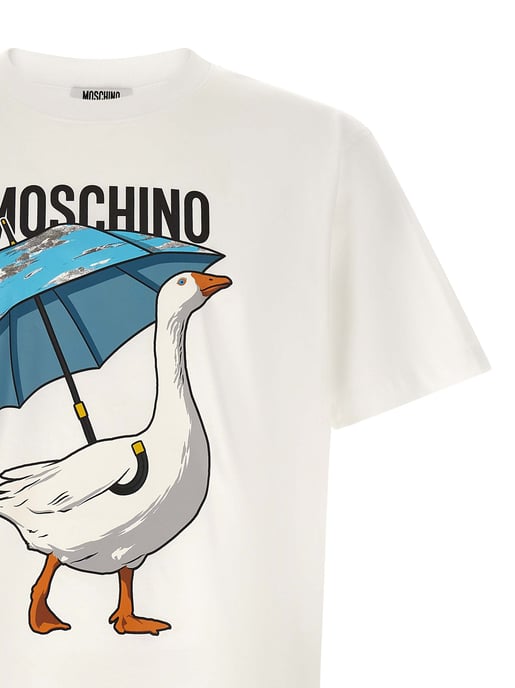 Moschino Weißes Baumwoll-T-Shirt - Image 3