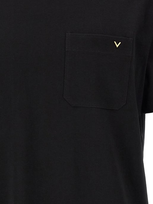 Valentino Garavani Schwarzes Baumwoll-T-Shirt - Image 4