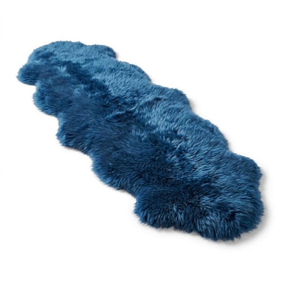 Echter Schaffell Diamantblau Doppelter Natürlicher, flauschiger seidiger, weicher echter Wollteppich - Image 2