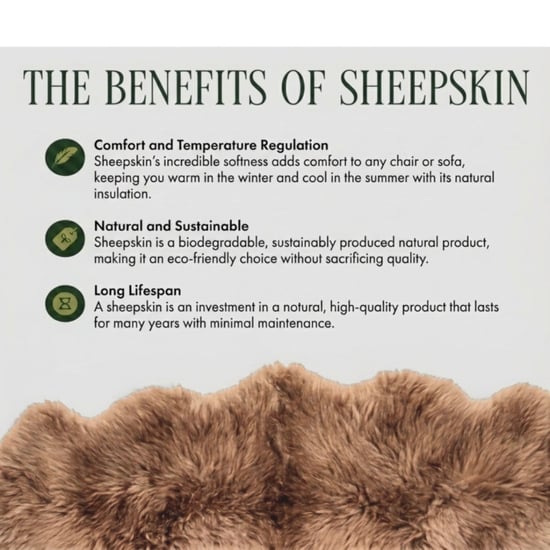 Echter Toffee Brown Sheepskin Natural Silky Soft Soft Fluffy Real Wool Teppich - Image 6