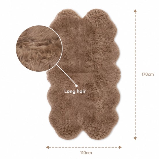 Echter Schafsfell-Pilz-Quad natürlicher, fluffiger, seidiger, weicher echter Wollteppich - Image 2