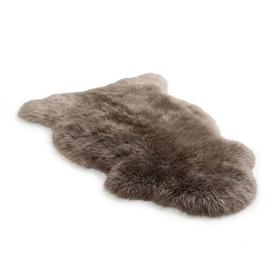 Echter taupefarbener Schaffell, natürlicher, seidiger, weicher, flauschiger echter Wollteppich - Image 2