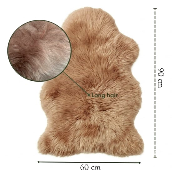 Echter Toffee Brown Sheepskin Natural Silky Soft Soft Fluffy Real Wool Teppich - Image 2