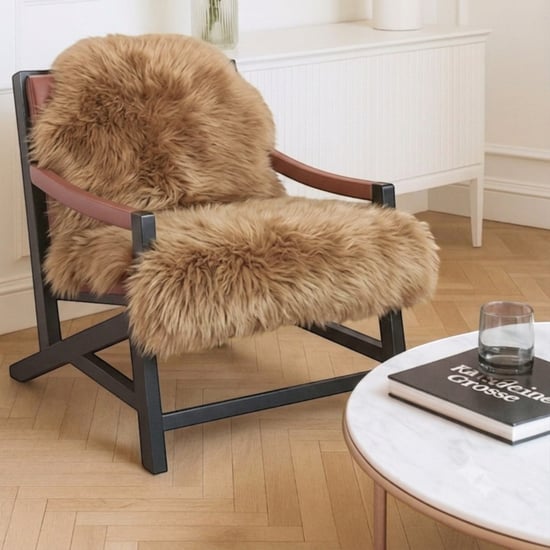 Echter Toffee Brown Sheepskin Natural Silky Soft Soft Fluffy Real Wool Teppich - Image 3