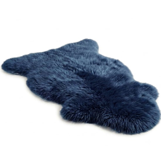 Echter Diamantblauer Schaffell, natürlicher, seidiger, weicher, flauschiger echter Wollteppich - Image 2