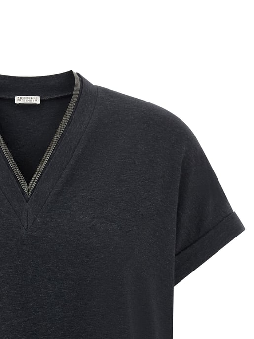 Brunello Cucinelli Graues Baumwoll-T-Shirt - Image 3