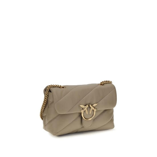 PINKO Graue Kalbsleder Bos Taurus Schultertasche - Image 2