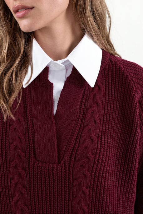Musterstrickpullover mit Hemdkragen - Image 4