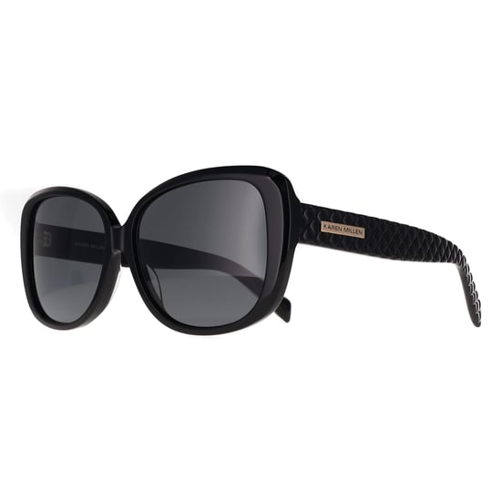 Karen Millen KM5060 001 Sonnenbrille in Schwarz-Rauchgrau - Image 3