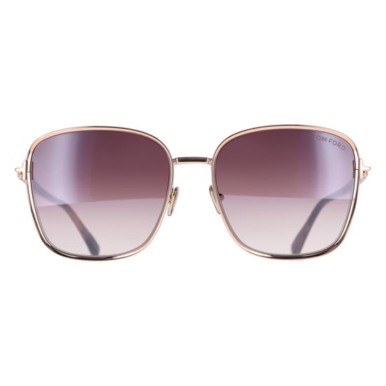 Tom Ford FT1029 Fern 28Z Sonnenbrille in glänzendem Roségold mit rosa-rauchfarbenem Farbverlauf - Image 2
