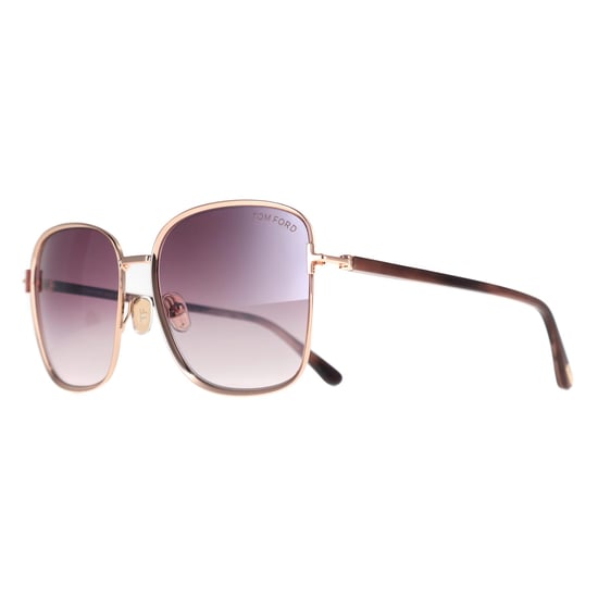 Tom Ford FT1029 Fern 28Z Sonnenbrille in glänzendem Roségold mit rosa-rauchfarbenem Farbverlauf - Image 3