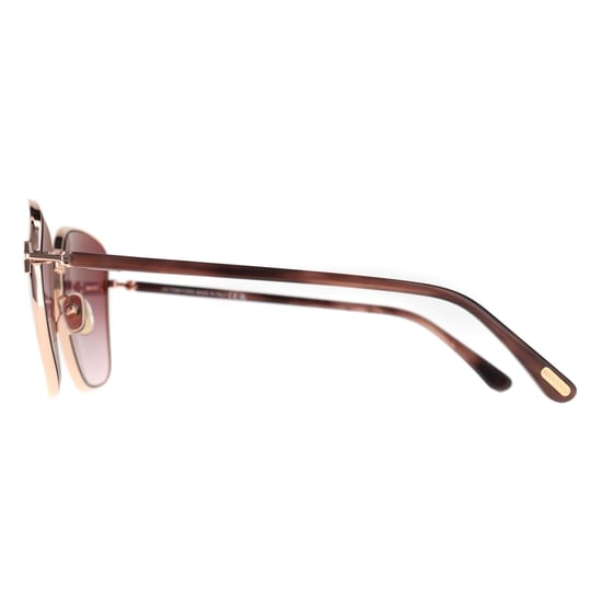 Tom Ford FT1029 Fern 28Z Sonnenbrille in glänzendem Roségold mit rosa-rauchfarbenem Farbverlauf - Image 4