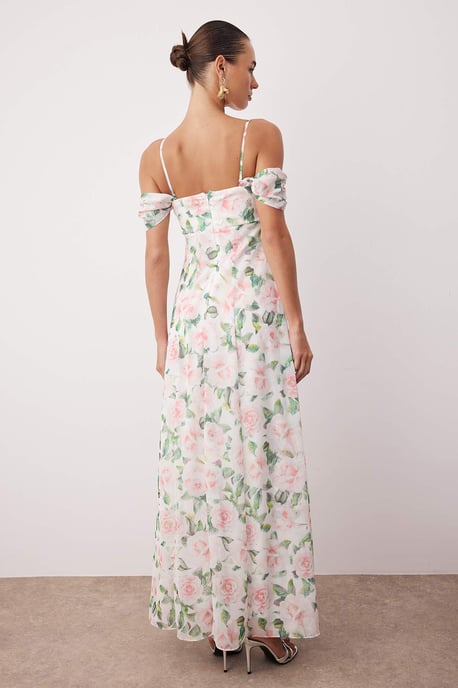 Geblümt Maxi-Kurzkleid für Damen, ideal für Abschlussfeiern, Ball und Abiball - Image 3