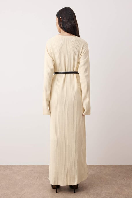 Langes, gerades Maxikleid für Damen, A-Linie, lässig/alltagstauglich, mit Hijab-Absatz - Image 3