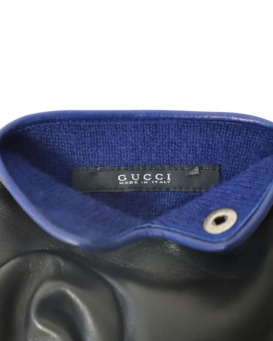 Gucci-Handschuhe mit gestricktem Kaschmirfutter aus schwarzem Leder - Image 4