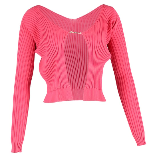 Jacquemus La Maille Pralu Cropped Cardigan aus rosa Viskose - Image 1