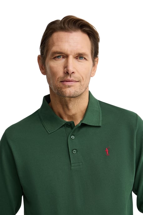 Langärmliges Poloshirt flaschengrün mit Rigby Go Stickerei - Image 2