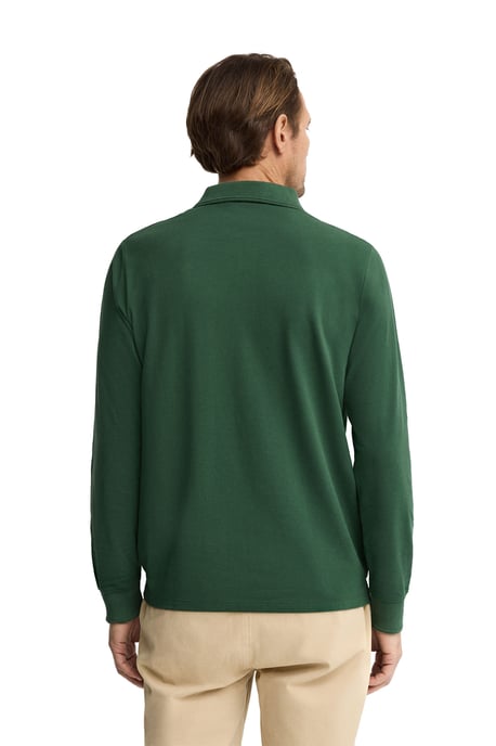 Langärmliges Poloshirt flaschengrün mit Rigby Go Stickerei - Image 3