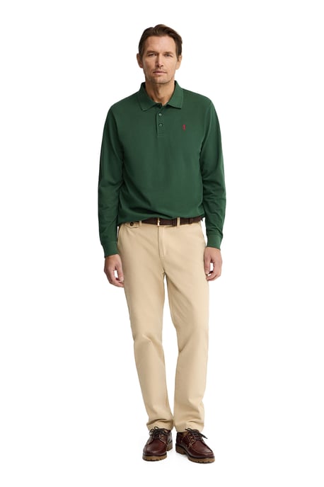 Langärmliges Poloshirt flaschengrün mit Rigby Go Stickerei - Image 4