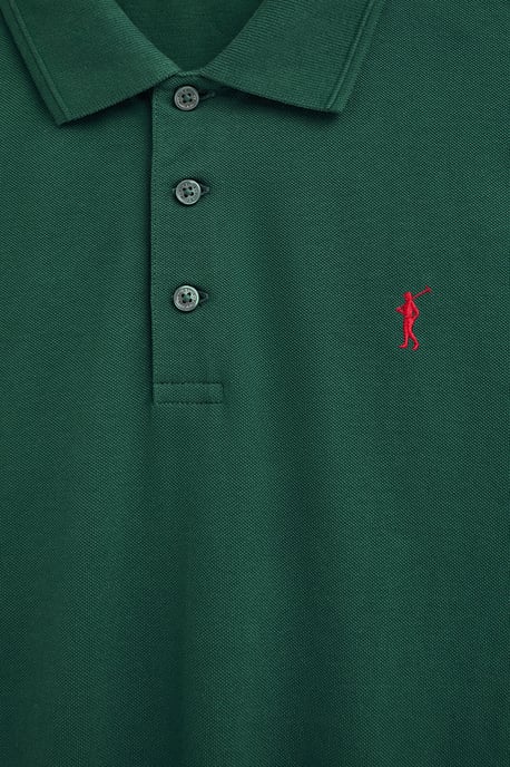 Langärmliges Poloshirt flaschengrün mit Rigby Go Stickerei - Image 5