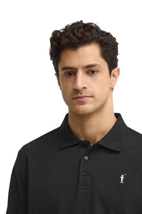 Langärmliges Poloshirt schwarz im Regular Fit mit Rigby Go Stickerei - Image 2