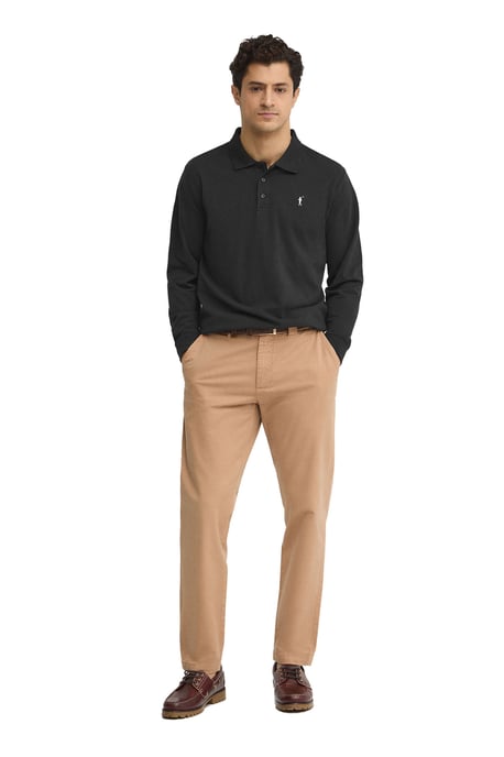 Langärmliges Poloshirt schwarz im Regular Fit mit Rigby Go Stickerei - Image 4