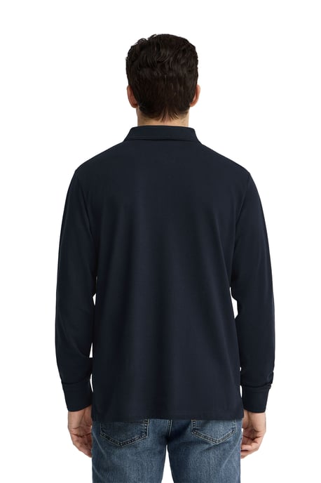 Langärmliges Poloshirt marineblau im Regular Fit mit Rigby Go Stickerei - Image 3