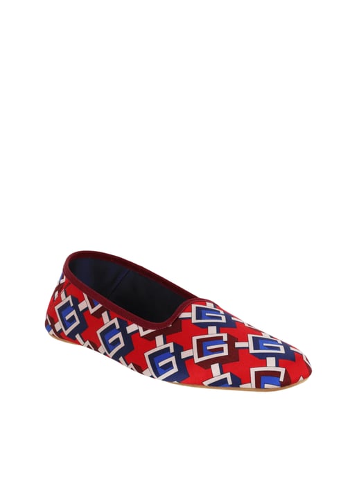 Geometrische G-Print Satin Voyage Hausschuhe - Image 2