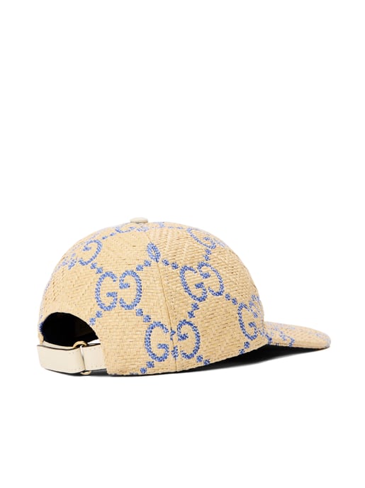 Baseballkappe mit Raffia-Effekt und GG-Monogramm - Image 2