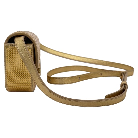 Celine Mini Triomphe Umhängetasche aus goldfarbenen Pailletten - Image 3