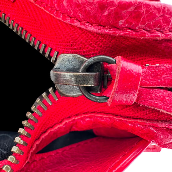 Balenciaga Mittlere Motorrad City Umhängetasche aus rotem Lammleder - Image 6