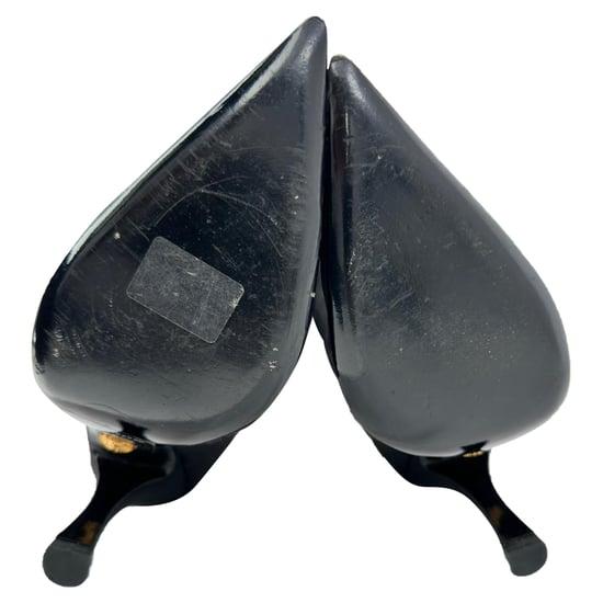 Versace Overknee-Stiefel mit Kristallen aus schwarzer Baumwolle - Image 6