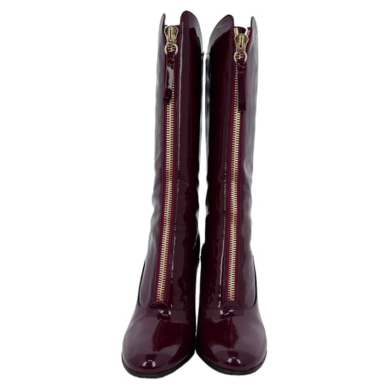 Valentino Stiefel mit Reißverschlussdetails in rotem Lackleder, knöchelhoch - Image 2