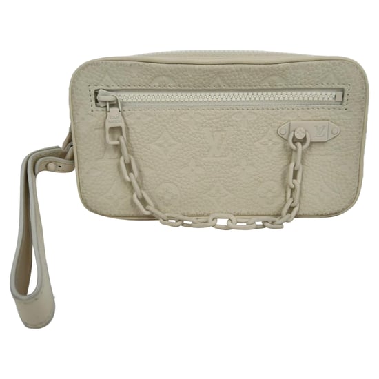 Louis Vuitton Monogram Pochette Volga Clutch aus weißem Leder - Image 1